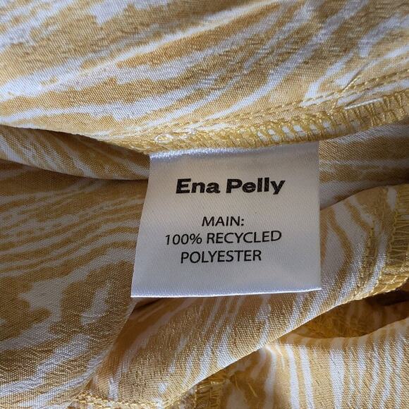 ENA PELLY Woodgrain High Waist Flare Pants, NWT, Yellow, size 10 - Picture 6 of 7